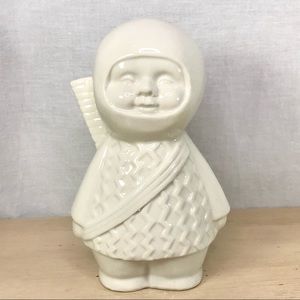 Benihana White Ceramic Ninja Boy Tiki Mug Planter Pot Vase Vtg